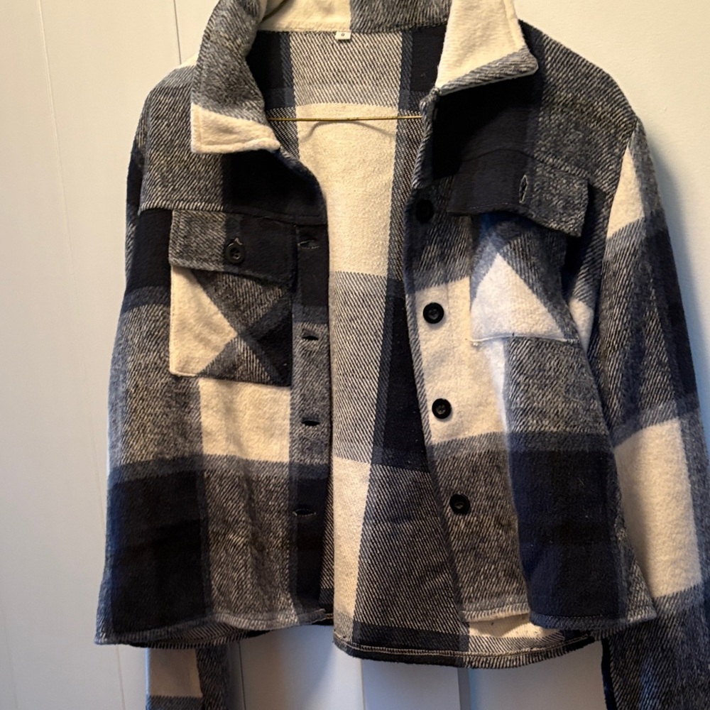 Plaid Button-Up Jacket